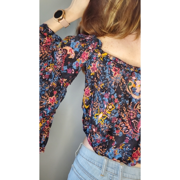 🌸Free People Floral Bell Sleeve Top🌸 - Picture 2 of 5